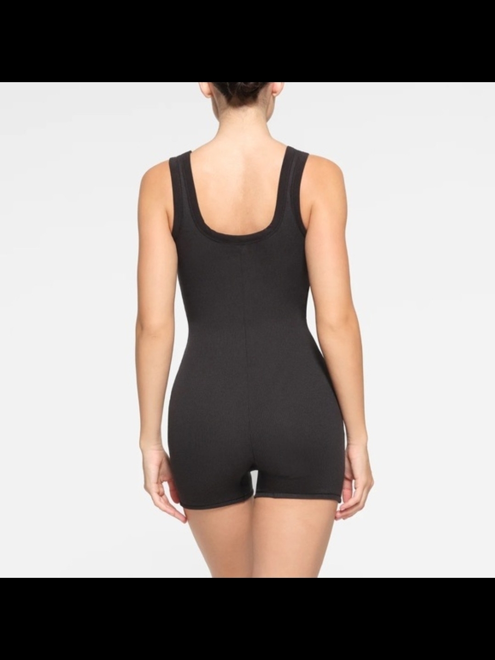 SKIMS Cotton Rib Onesie Romper Soot Black Size L NWT Discontinued - Picture 2 of 8